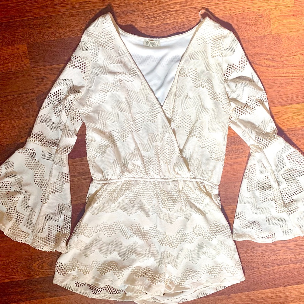 White Lace Romper from Necessary Clothing